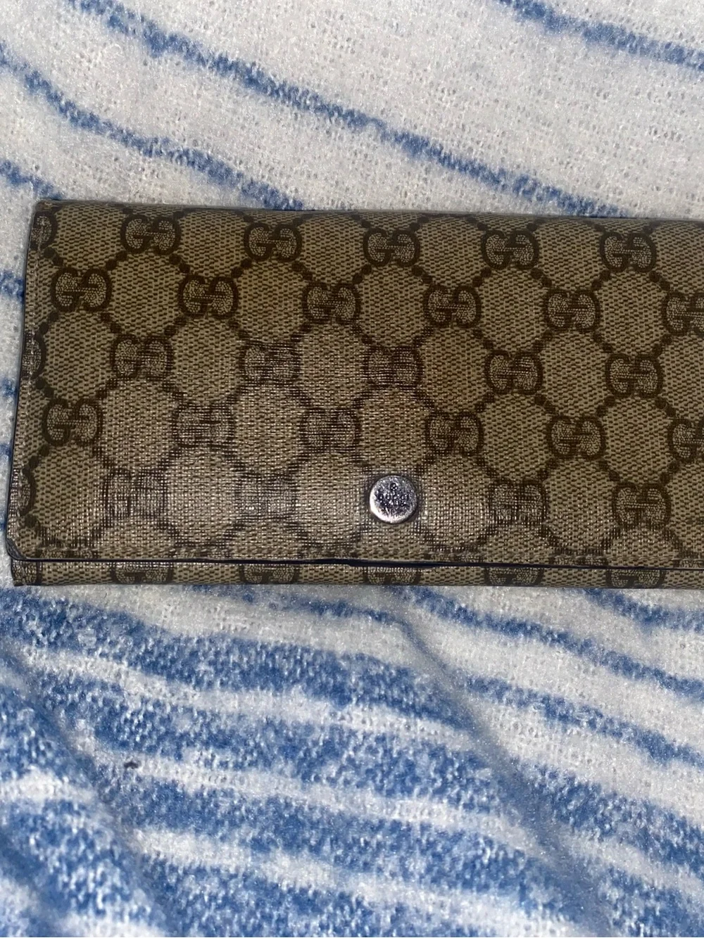 Gucci GG Supreme Long Wallet - Brown/Beige